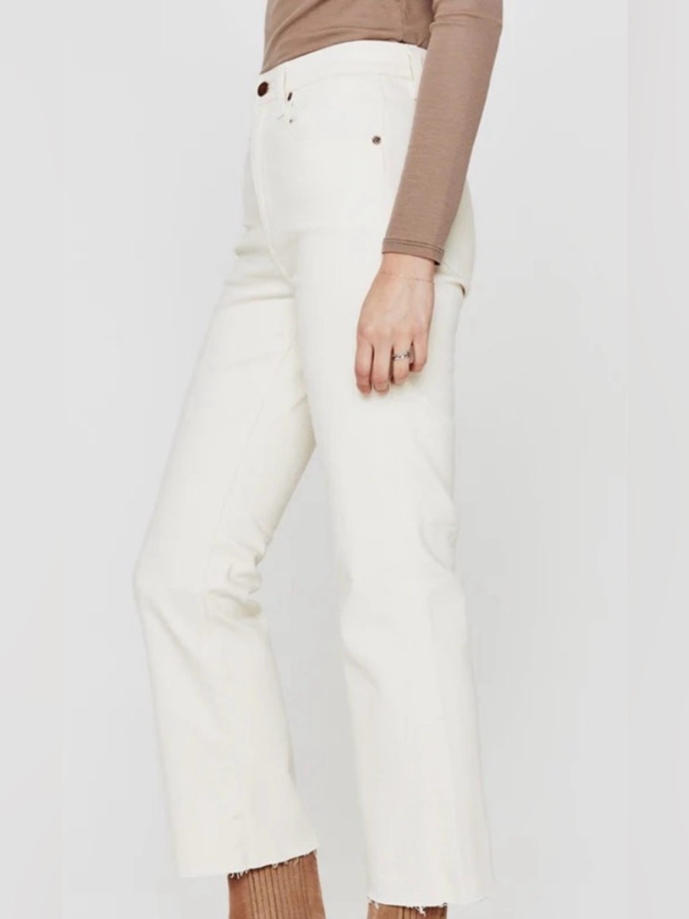 Ag Adriano Goldschmied Cream Sand Straight Ankle Jeans